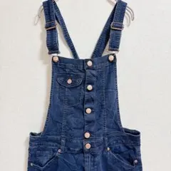H&M ダークブルー サロペット オールインワン つなぎ デニム【L】