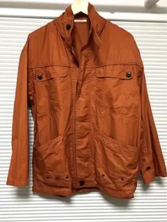 LANCEL アウトドア コットン ブルゾン オレンジ M フード着脱可