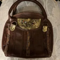 伊 Simboli 本革パッチワーク×天然石！バッグ