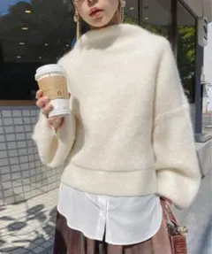 カプリシュレマージュ【C.L】FOXカシミアボートネックニット