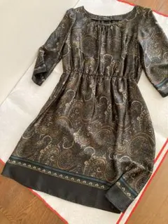 コムサイズム　ペイズリー柄ワンピース