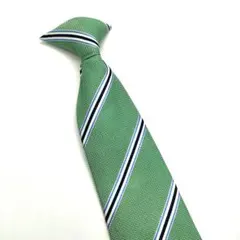 【キッズネクタイ】緑色ストライプ簡単装着フォーマル