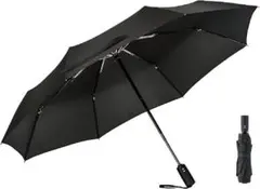 折りたたみ　傘　８本骨　ブラック　大きめ　コンパクト　ワンタッチ　開閉　ボタン