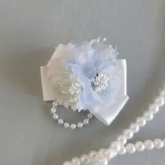 爽やかなお花とリボン　子供　キッズ　コサージュ　ブローチ　入学式　入園式