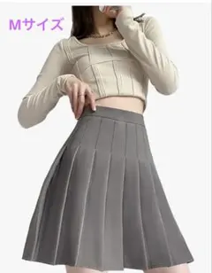 美シルエット♡グレー プリーツミニスカート シンプル 制服風 韓国ファッション