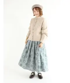 サマンサモスモス　フロッキー 花柄 プリント スカート