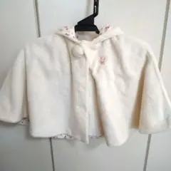 ミキハウス　ポンチョ　ケープ　うさぎ　花柄