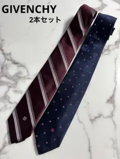【美品】GIVENCHY ジバンシィ ネクタイ 2本セット ストライプ 小紋柄