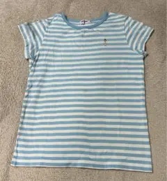 ミキハウス　リーナちゃん　半袖Tシャツ　120  水色×白ボーダー