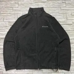 Columbia フリースジャケット グレー 胸元ロゴ アウトドア