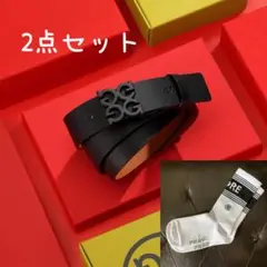 G/FORE ジーフォアゴルフ ブラック メタルバックルベルト ソックス付き