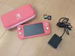 Nintendo Switch Lite ピンク 本体 充電器付き　カセット付き