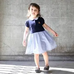 petit main ポロ切替ワンピース120cm