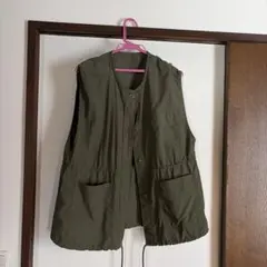 Rey Cassin オリーブグリーン ノースリーブベスト