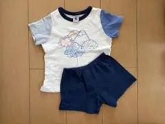 プチバトー雲と虹デザイン パジャマ2y/86cmのサムネイル
