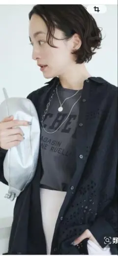 スタディオクリップ パッチワークレースシャツ