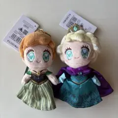 アナと雪の女王 戴冠式ぬいぐるみキーホルダー アナ＆エルサ
