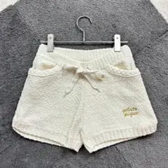 ♡ジェラートピケ【F】白系 ショートパンツ ふわもこ 刺繍ロゴ 綿混 可愛い