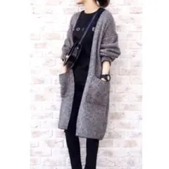 ★UNIQLO ユニクロ ツイード ニット コート M★