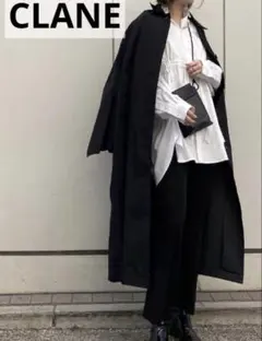 CLANE　BACK FRILL SINGLE COATブラックのサムネイル