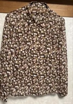 ハンドメイド水玉柄ブラウス