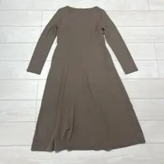 UNIQLO ユニクロ ポンチフレアワンピース ブラウン レディース Mサイズ