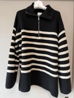 ZARA ストライプ ハーフジップ セーター