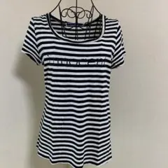 THE EMPORIUM レディース ボーダー 半袖Tシャツ ロゴ入りのサムネイル