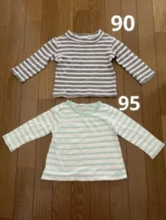 トップバリュ　ボーダー　保育園着　ロンT 90 95 記名あり　長袖