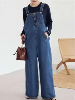 24SS SLOBE IENA LE DENIM バギーオーバーオール デニム
