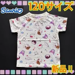 【新品】120サイズ★サンリオキャラクター★ハイジ★コラボ★総柄★半袖Tシャツ★のサムネイル