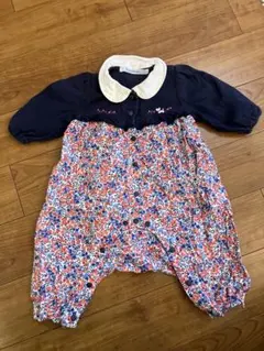 ファミリア リバティ 花柄 フォーマル ロンパース 60
