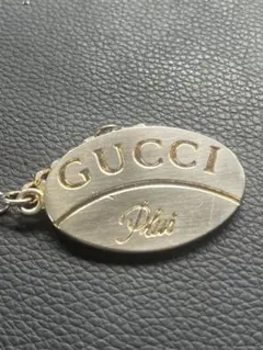 GUCCI ゴールドカラー オーバル型 ピンバッジ ハンドメイド 壁掛け 