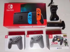 Nintendo Switch 本体 ネオンオレンジ/ブルー　プロコン2台セット