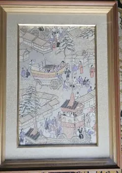 3月28日〜29日限定値下げ！ 半額！ 芹沢銈介 作　額「小川の紙漉」 3月28日〜29日限定値下げ！ 半額！ 芹沢銈介 作 額「小川の紙漉