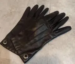 美品　コーチ　黒レザー製グローブ　手袋