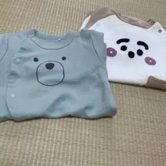 ベビー カバーオール 2点セット くま フェイス柄