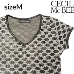 CECIL McBEE 総柄 Vネック カットソー Mのサムネイル