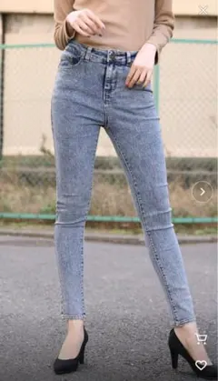 《美脚見え×ストレッチ》レディース スキニーデニム 定番細身シルエット 春夏秋冬のサムネイル