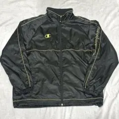 【美品】Champion チャンピオン ウインドブレーカー ジャケット 黒 ×金