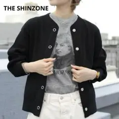THE SHINZONE カーディガン ケープリン 長袖 トップス リブ 黒