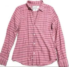 フランクアンドアイリーン 長袖シャツ チェック ピンク スキッパー サイズM