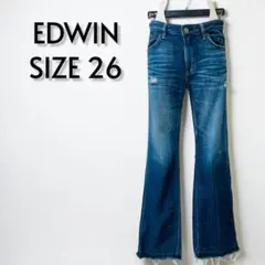 EDWIN エドウィン ダメージフレアデニム ED13L サイズ26【538】