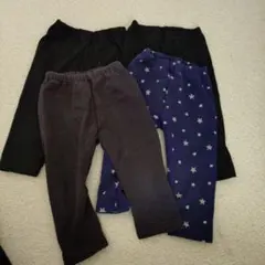 ベビー レギンス 4点セット 黒 星柄