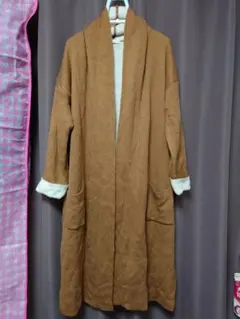 アースミュージック&エコロジー　袖折り返し　襟クシュ　ニット　カーディガン　F