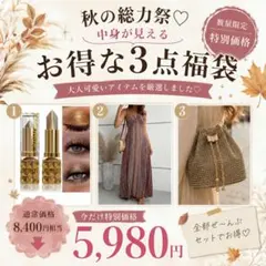 秋の総力祭♡中身が見える3点福袋 8,400円相当→5,980円