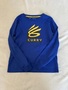 【美品】アンダーアーマー カリー 長袖Tシャツ size140 ブルー