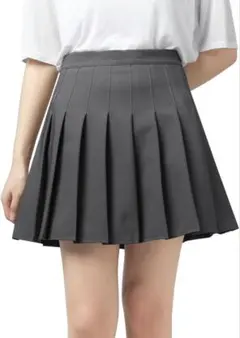 [ByFshow] 制服 スカート グレー　プリーツスカート ミニ インナー付き