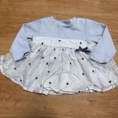 プティハート柄 チュール切り替え 長袖カットソー