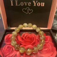 天然石ブレスレット　ゴールドルチルクォーツ　タイチンルチルクォーツ